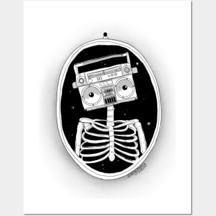 Radio + silly skeleton Posters and Art